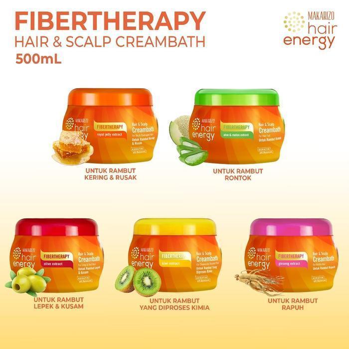 makarizo hair energy fibertherapy hair and scalp creambath 500gr/masker rambut makarizo hair energy fibertherapy hair and scalp creambath 500gr/masker rambut