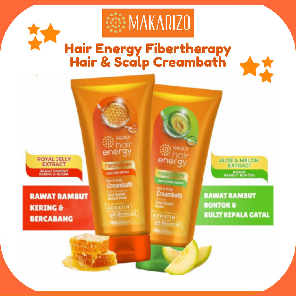 makarizo hair energy fibertherapy hair and scalp creambath 200ml/masker rambut makarizo hair energy fibertherapy hair and scalp creambath 200ml/masker rambut