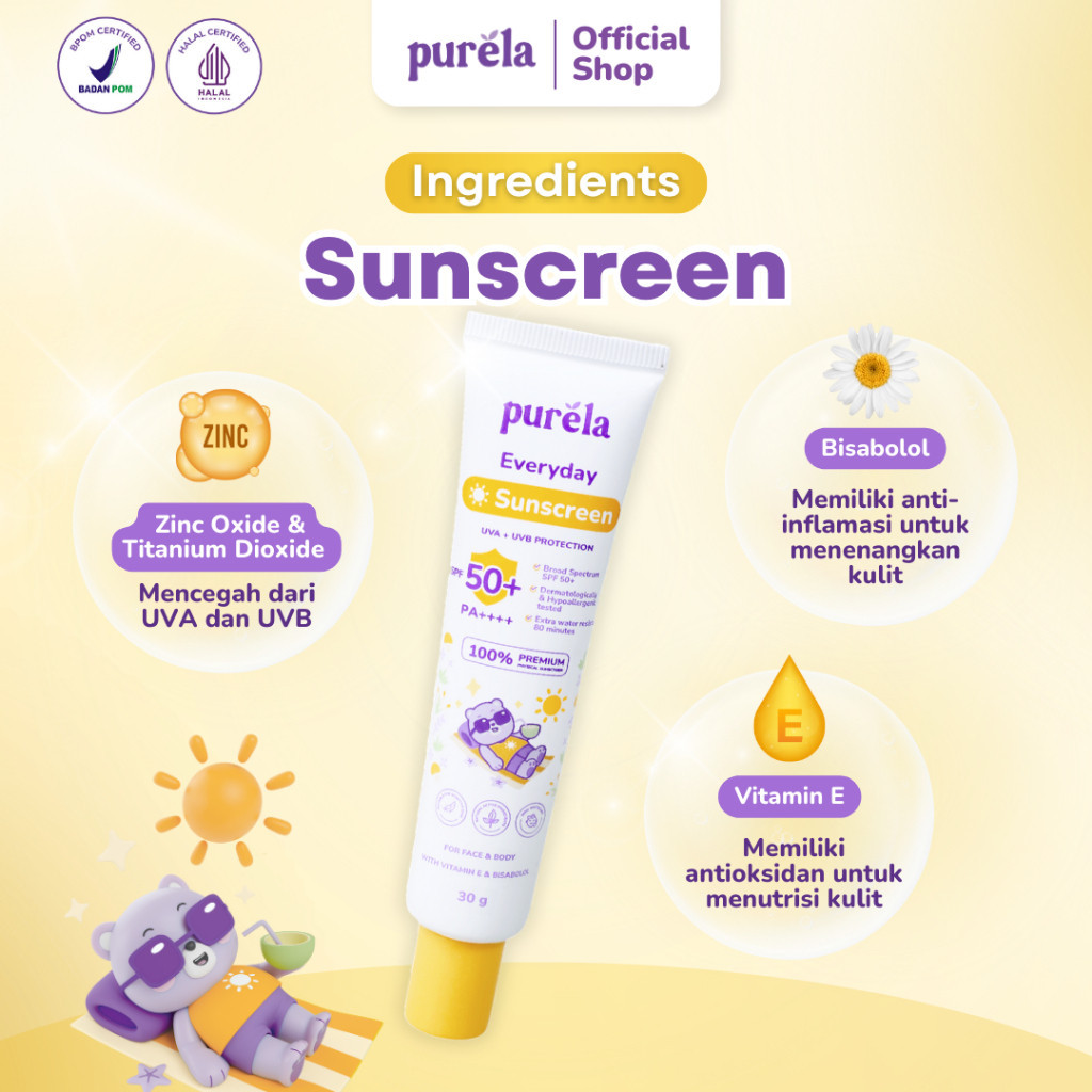purela baby physical sunscreen 30ml/tabir surya purela baby physical sunscreen 30ml/tabir surya