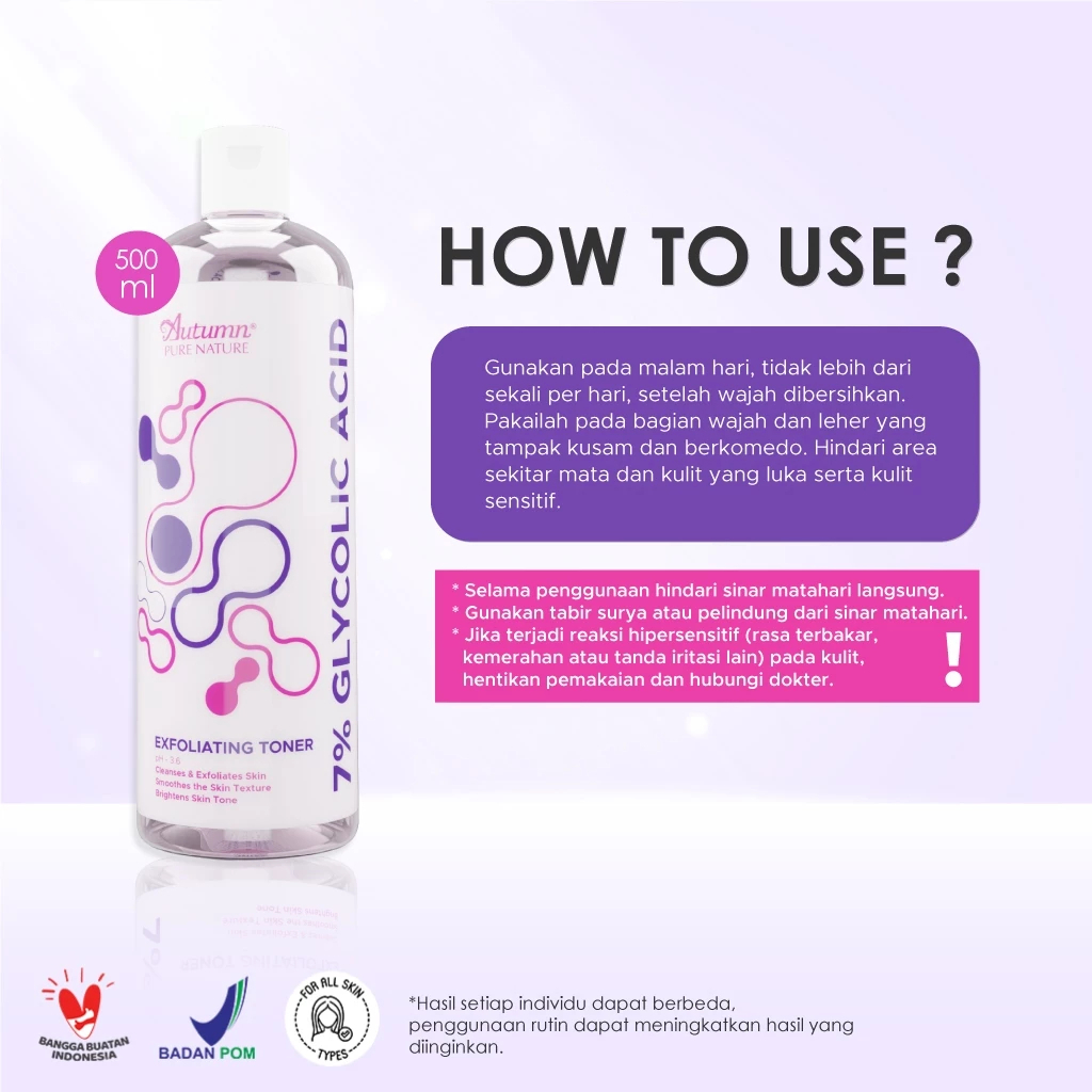 autumn 7% glycolic acid exfoliating toner 500ml autumn 7% glycolic acid exfoliating toner 500ml