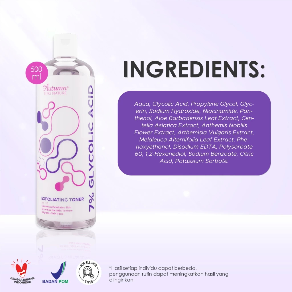 autumn 7% glycolic acid exfoliating toner 500ml autumn 7% glycolic acid exfoliating toner 500ml
