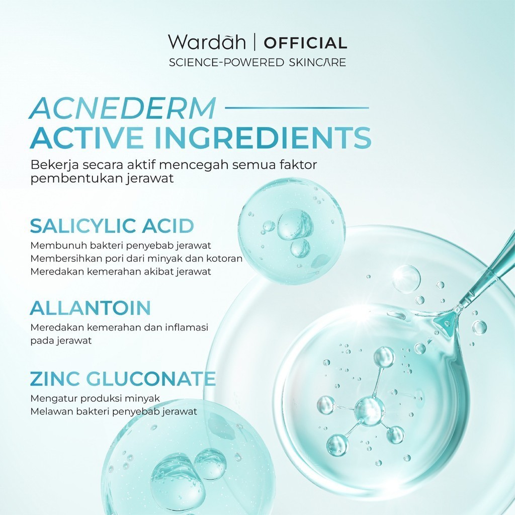 wardah acnederm salicylic acid zinc acne clearing low ph foaming cleanser 50ml and 100ml wardah acnederm salicylic acid zinc acne clearing low ph foaming cleanser 50ml and 100ml