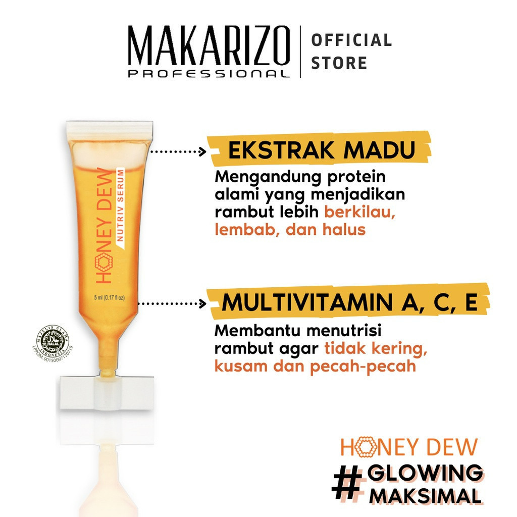 makarizo professional honey dew nutriv serum 5x5ml/serum rambut makarizo professional honey dew nutriv serum 5x5ml/serum rambut