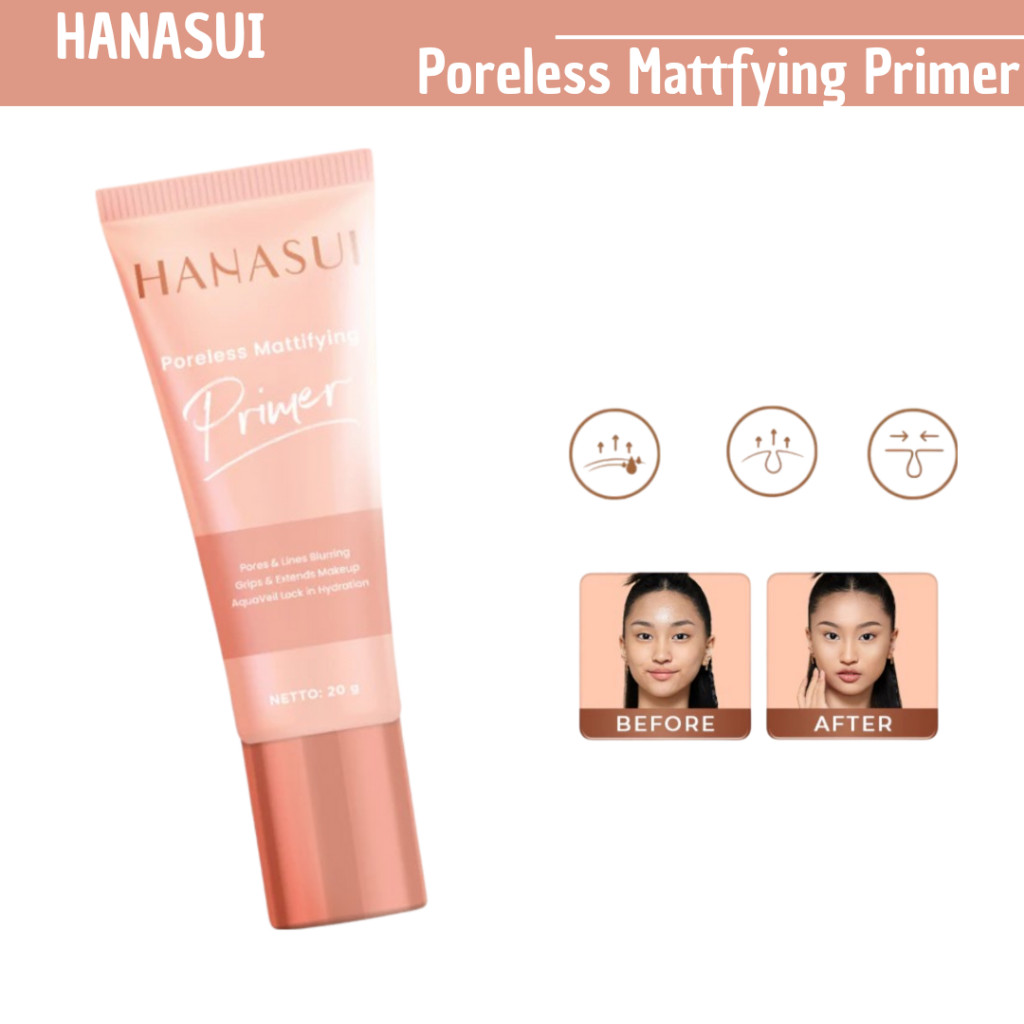 hanasui poreless mattifying primer/alas bedak hanasui poreless mattifying primer/alas bedak