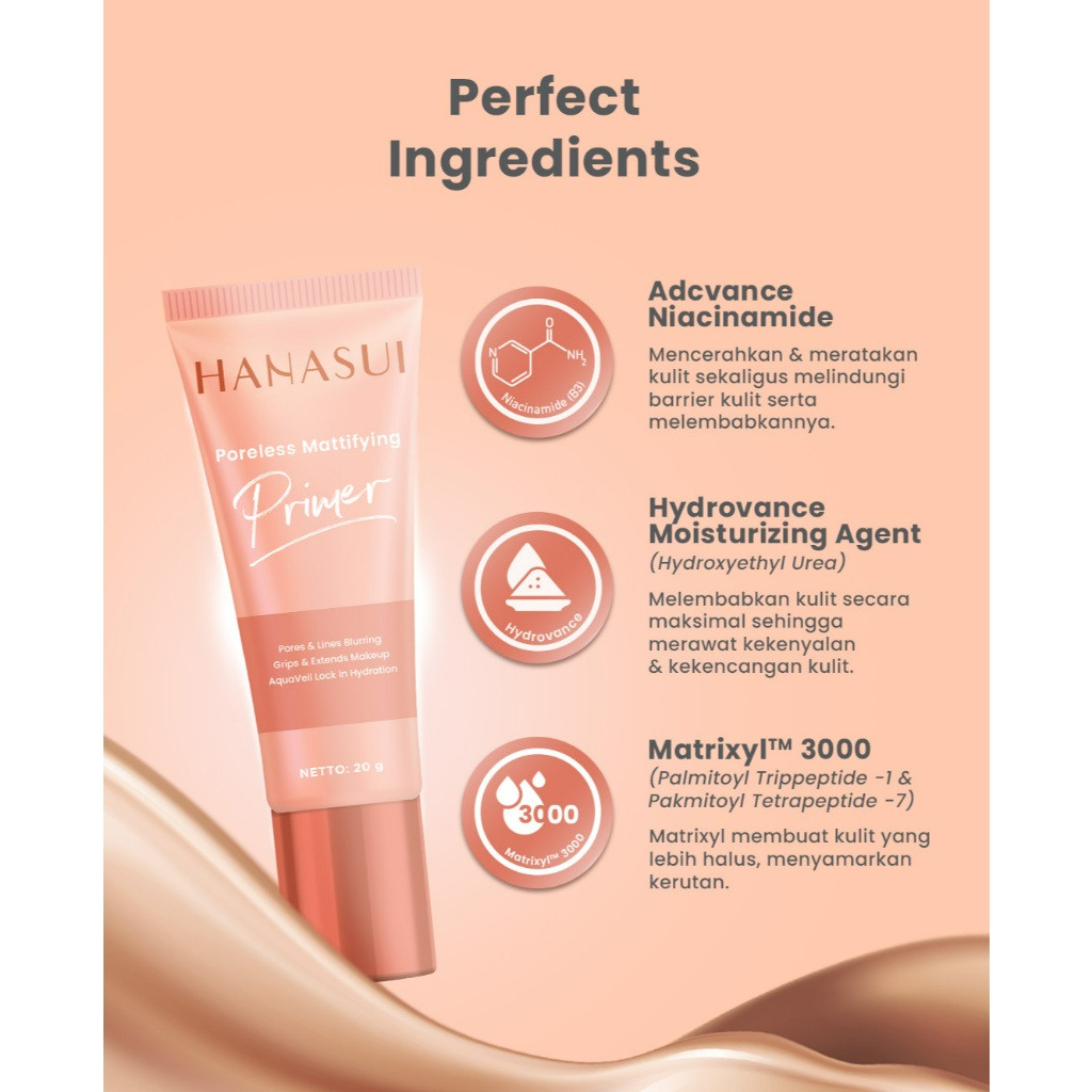 hanasui poreless mattifying primer/alas bedak hanasui poreless mattifying primer/alas bedak