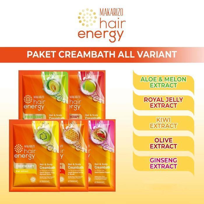 makarizo hair energy fibertherapy hair and scalp creambath 60gr/masker rambut makarizo hair energy fibertherapy hair and scalp creambath 60gr/masker rambut