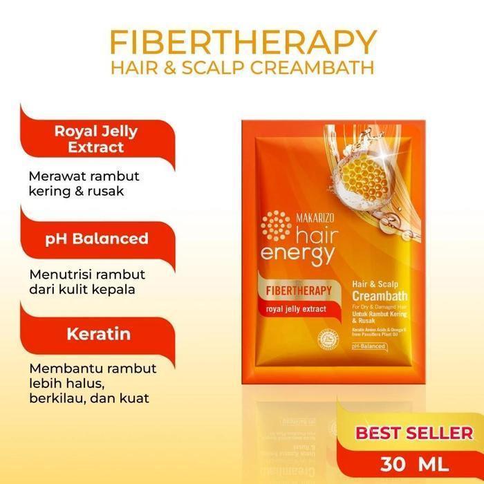 makarizo hair energy fibertherapy hair and scalp creambath 60gr/masker rambut makarizo hair energy fibertherapy hair and scalp creambath 60gr/masker rambut
