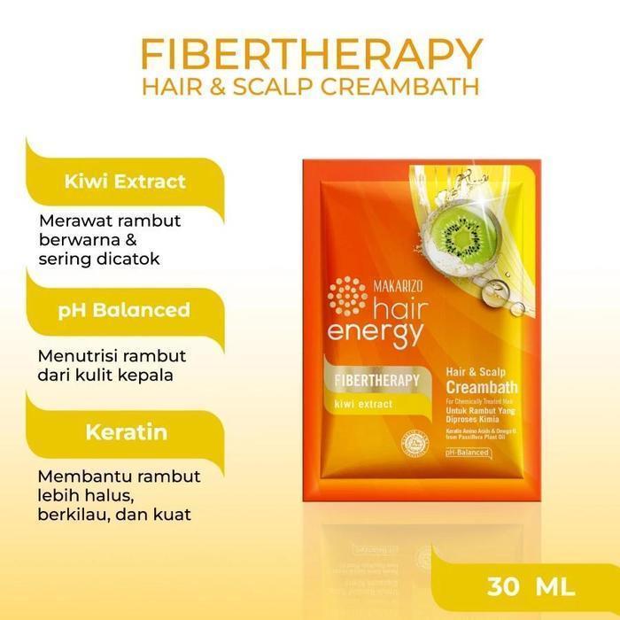 makarizo hair energy fibertherapy hair and scalp creambath 60gr/masker rambut makarizo hair energy fibertherapy hair and scalp creambath 60gr/masker rambut