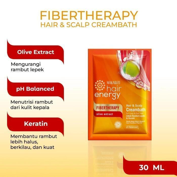 makarizo hair energy fibertherapy hair and scalp creambath 60gr/masker rambut makarizo hair energy fibertherapy hair and scalp creambath 60gr/masker rambut