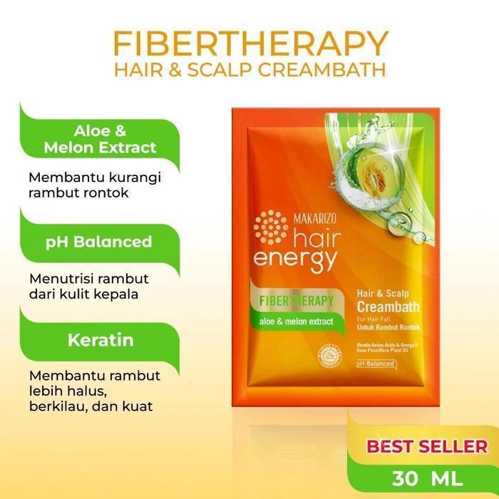 makarizo hair energy fibertherapy hair and scalp creambath 60gr/masker rambut makarizo hair energy fibertherapy hair and scalp creambath 60gr/masker rambut