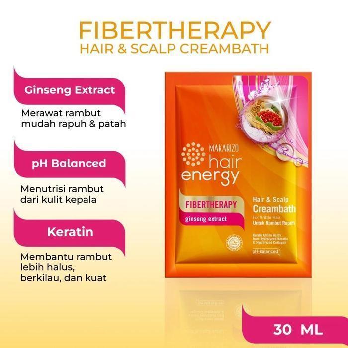 makarizo hair energy fibertherapy hair and scalp creambath 60gr/masker rambut makarizo hair energy fibertherapy hair and scalp creambath 60gr/masker rambut