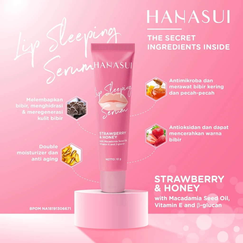 hanasui lip sleeping serum 12g/serum bibir hanasui lip sleeping serum 12g/serum bibir