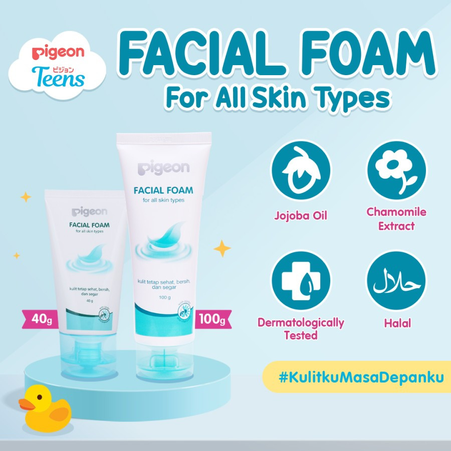 pigeon teens facial foam for all skin type 40ml & 100ml / pembersih wajah pigeon teens facial foam for all skin type 40ml & 100ml / pembersih wajah