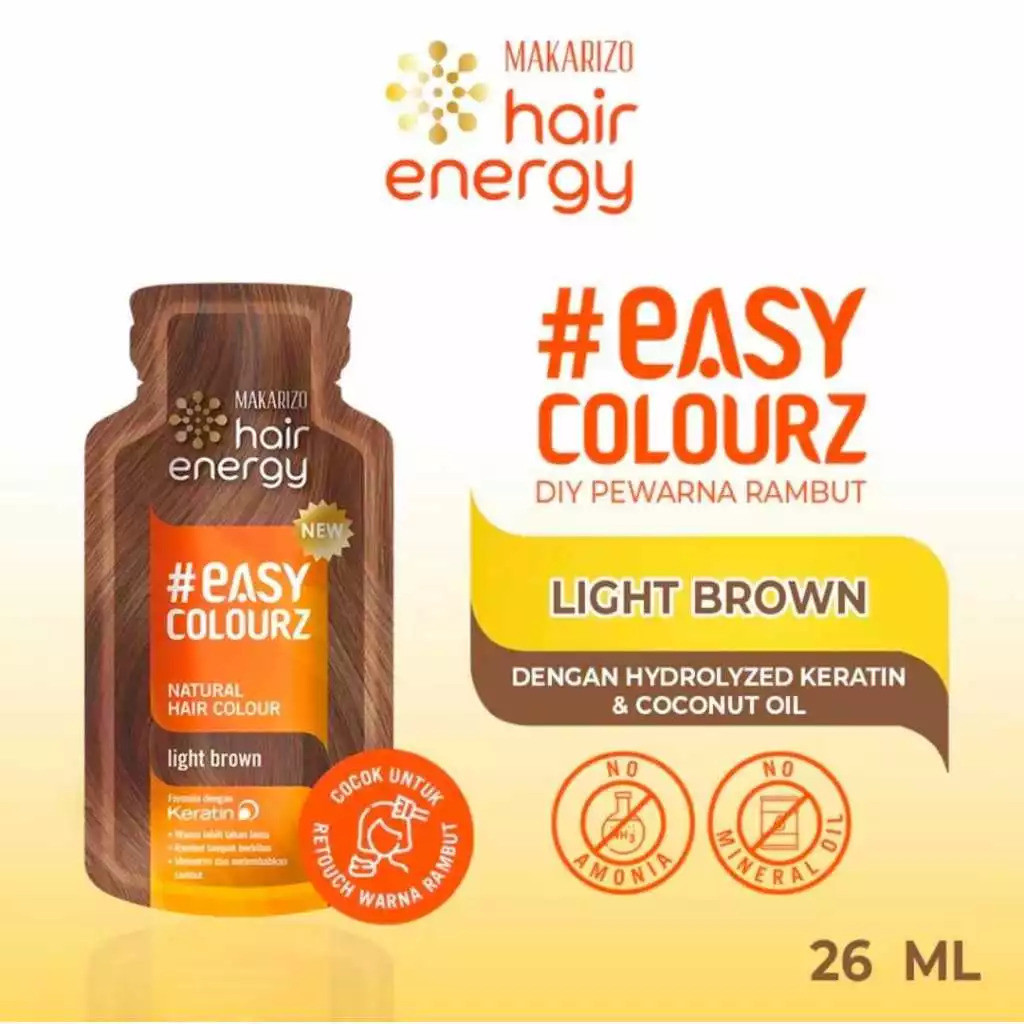 makarizo hair energy easy colourz natural hair color sachet 26ml/pewarna rambut makarizo hair energy easy colourz natural hair color sachet 26ml/pewarna rambut