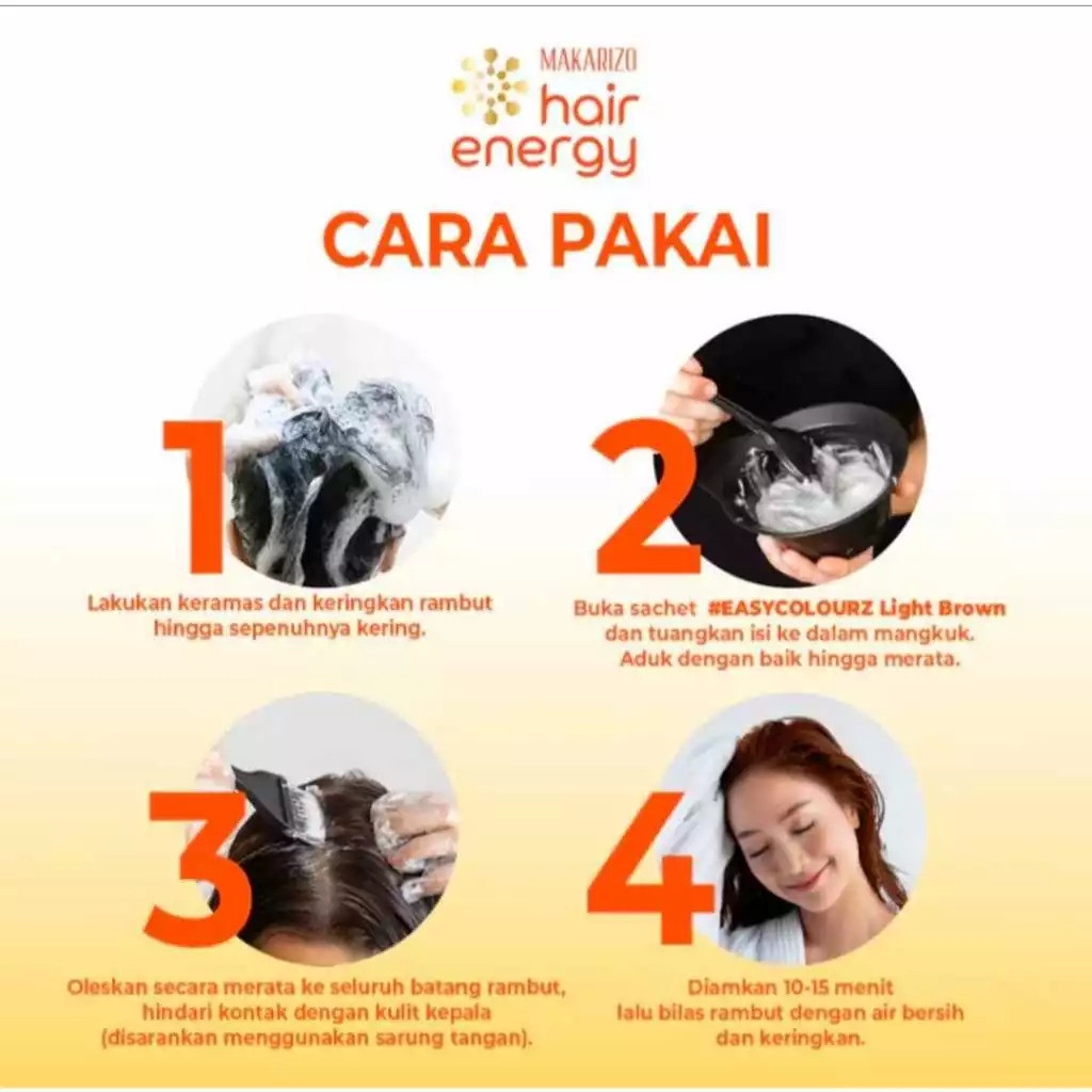 makarizo hair energy easy colourz natural hair color sachet 26ml/pewarna rambut makarizo hair energy easy colourz natural hair color sachet 26ml/pewarna rambut