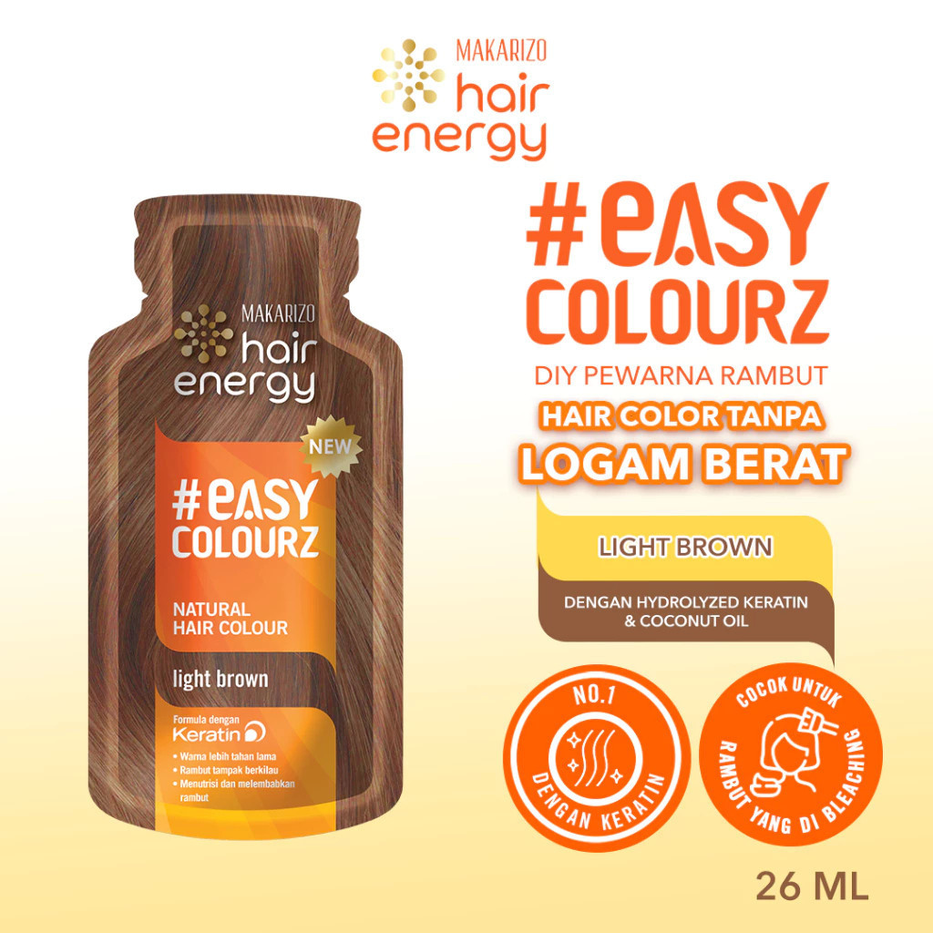 makarizo hair energy easy colourz natural hair color sachet 26ml/pewarna rambut makarizo hair energy easy colourz natural hair color sachet 26ml/pewarna rambut
