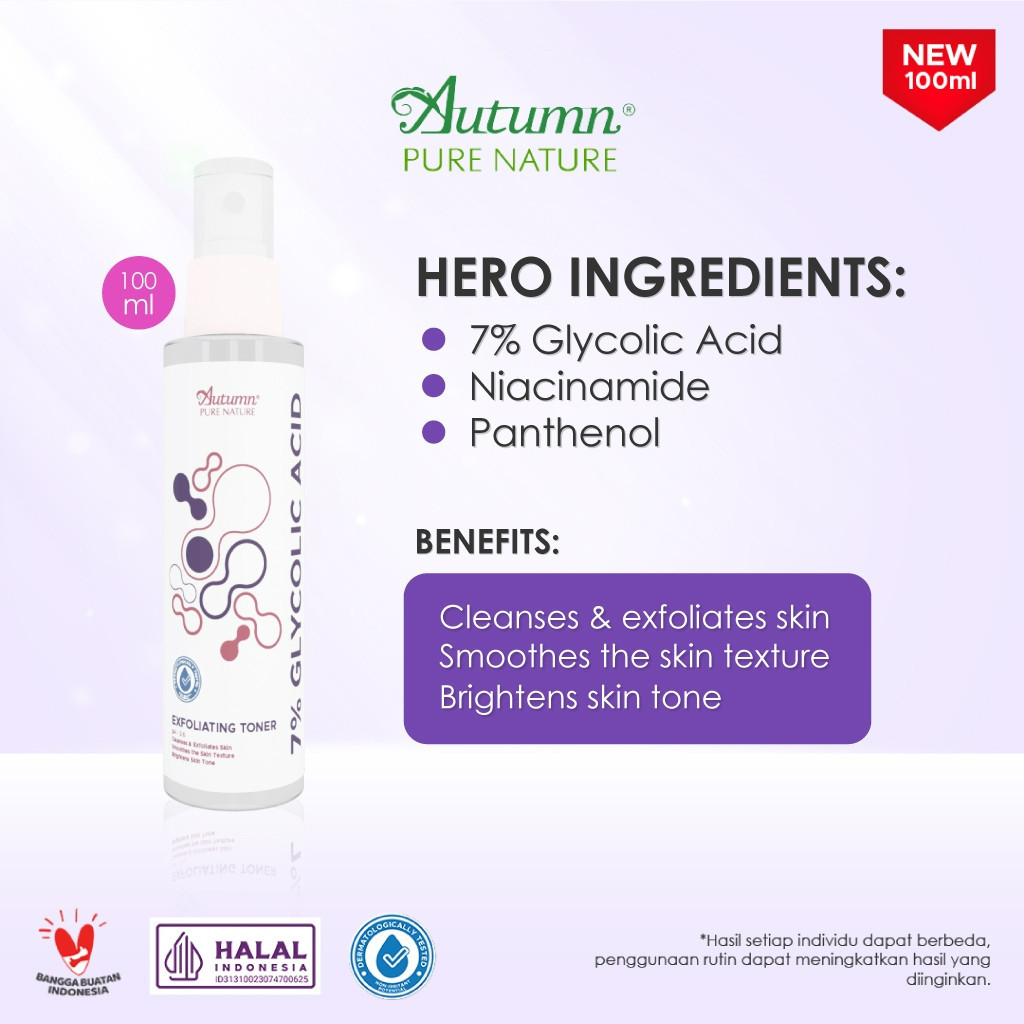 autumn 7% glycolic acid exfoliating toner 100ml autumn 7% glycolic acid exfoliating toner 100ml