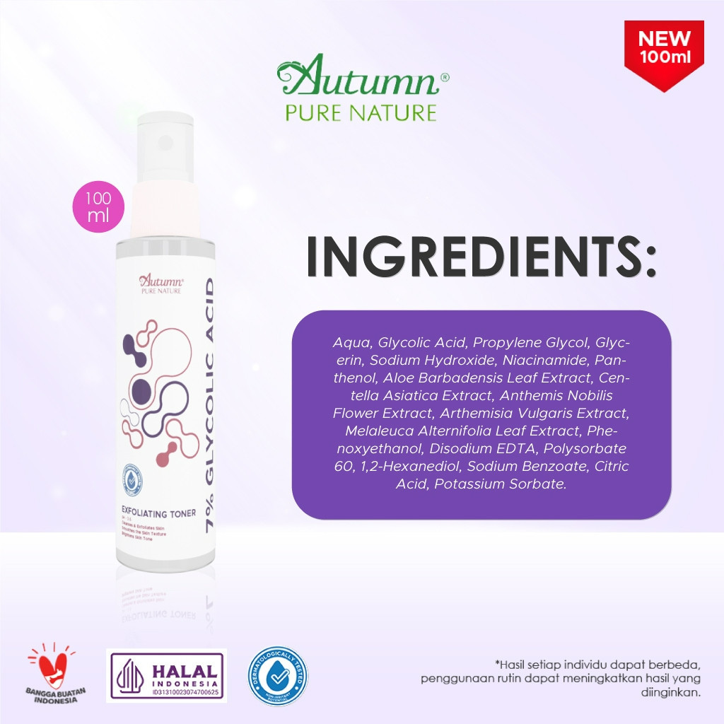 autumn 7% glycolic acid exfoliating toner 100ml autumn 7% glycolic acid exfoliating toner 100ml