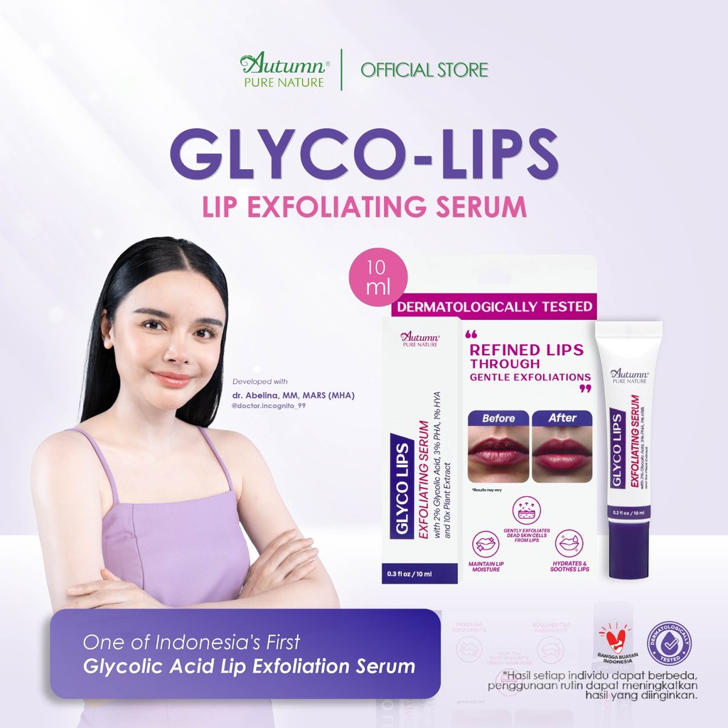 autumn glyco lips exfoliating serum 10ml/serum eksfoliasi bibir autumn glyco lips exfoliating serum 10ml/serum eksfoliasi bibir