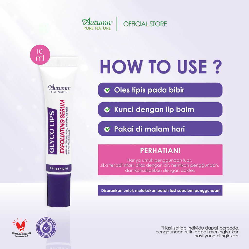 autumn glyco lips exfoliating serum 10ml/serum eksfoliasi bibir autumn glyco lips exfoliating serum 10ml/serum eksfoliasi bibir