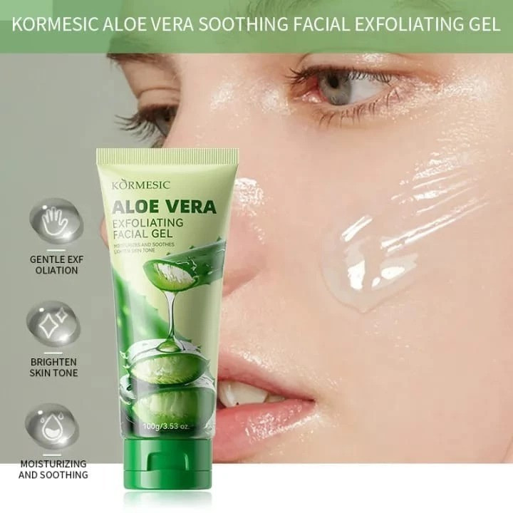 kormesic aloe vera soothing facial exfoliating gel 100g/pelembab kulit kormesic aloe vera soothing facial exfoliating gel 100g/pelembab kulit
