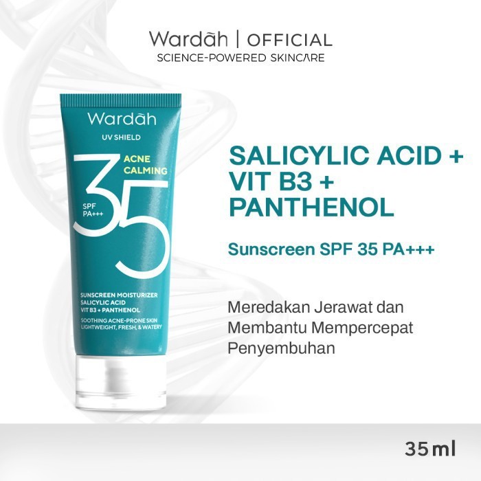 wardah uv shield acne calming sunscreen moisturizer spf 35 pa+++ 35ml wardah uv shield acne calming sunscreen moisturizer spf 35 pa+++ 35ml