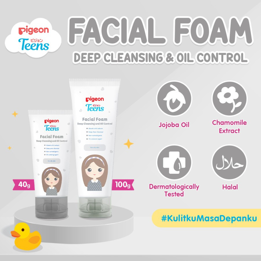 pigeon teens facial foam deep cleansing & oil control 40g & 100g / pembersih wajah pigeon teens facial foam deep cleansing & oil control 40g & 100g / pembersih wajah
