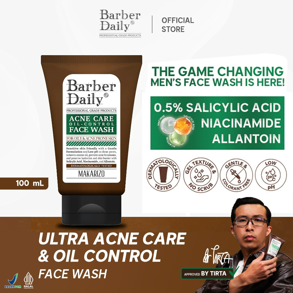 barber daily acne care and oil control face wash 100ml barber daily acne care and oil control face wash 100ml