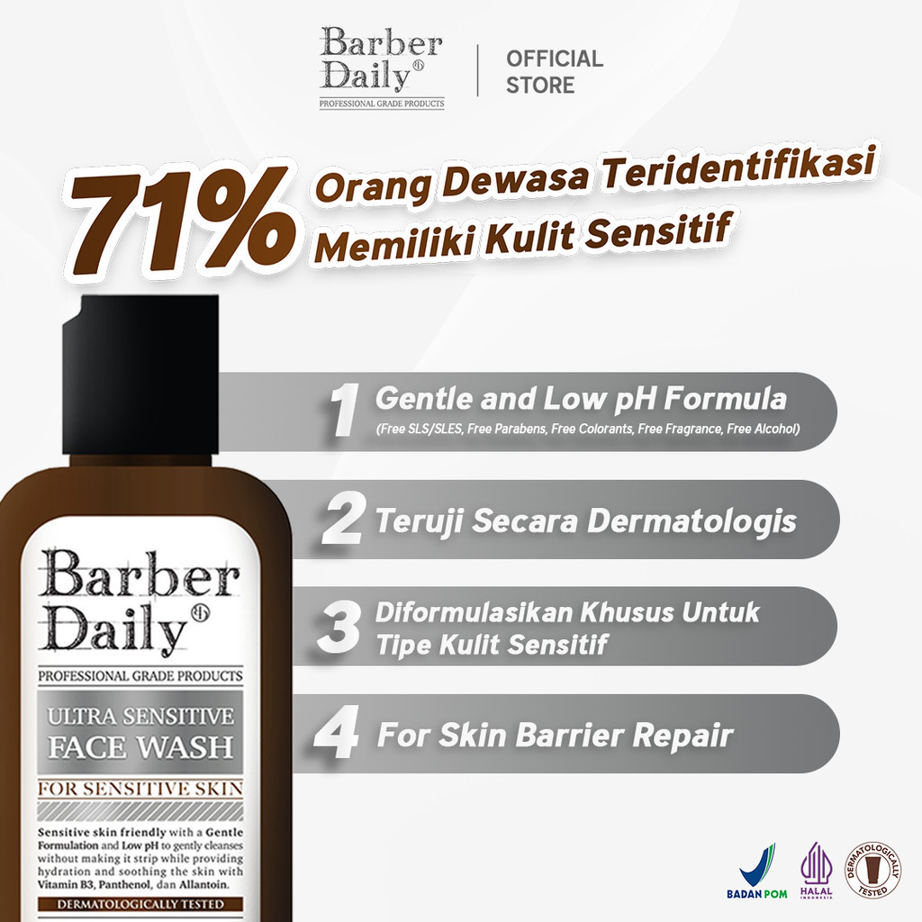 barber daily ultra sensitive face wash 100ml barber daily ultra sensitive face wash 100ml