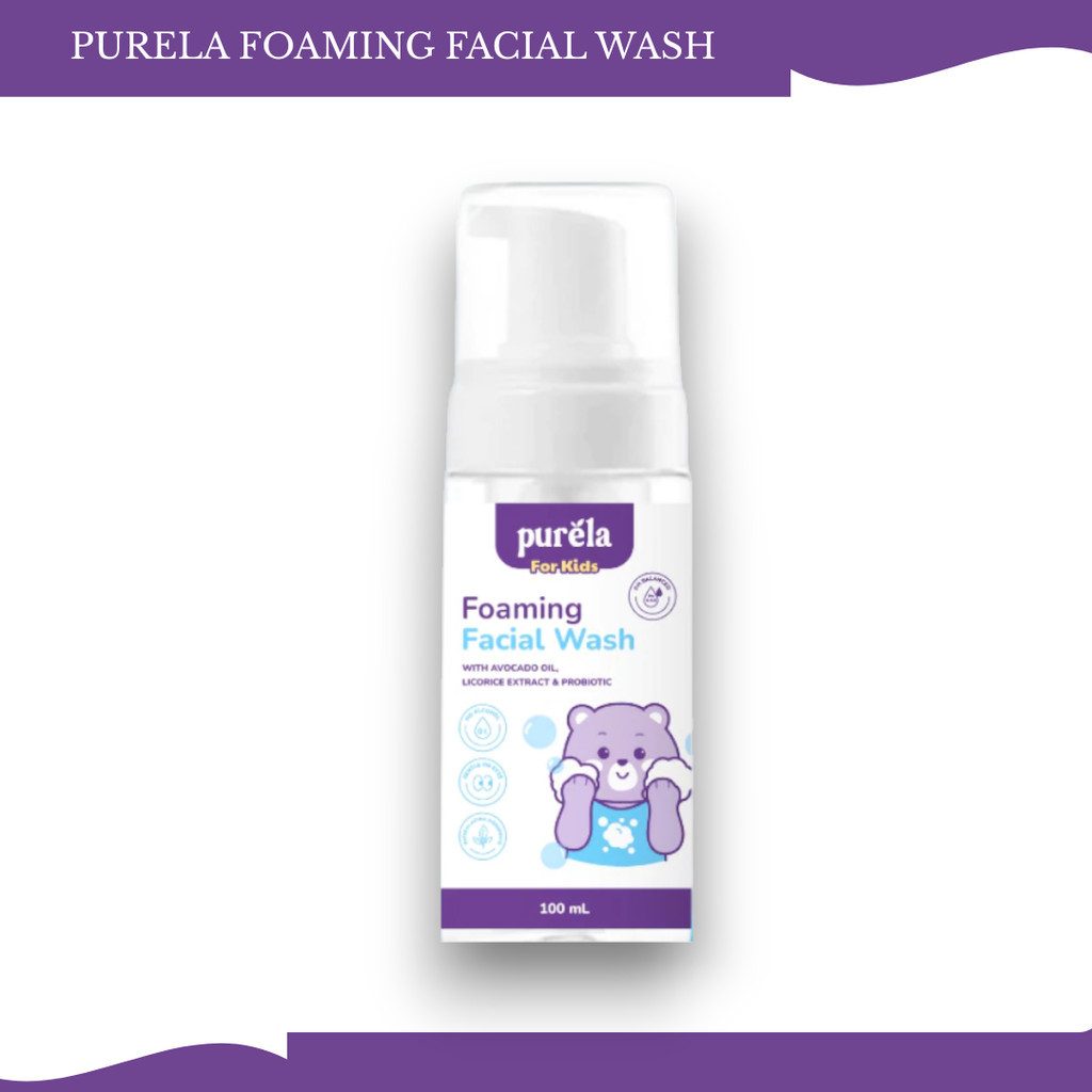 purela foaming facial wash 100ml/pembersih wajah anak purela foaming facial wash 100ml/pembersih wajah anak