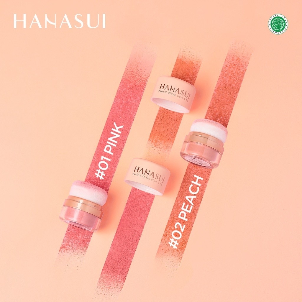 hanasui perfect cheek blush & go powder 2.5g/perona pipi hanasui perfect cheek blush & go powder 2.5g/perona pipi