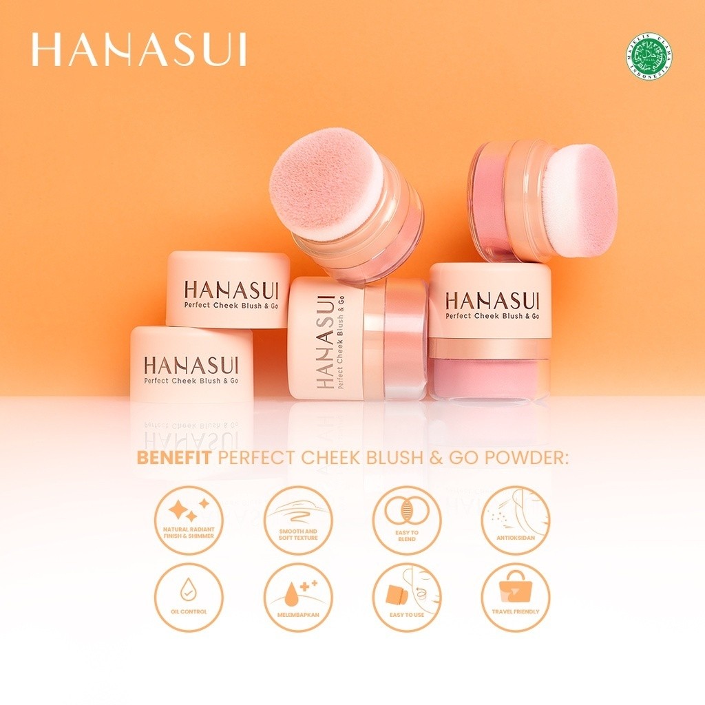 hanasui perfect cheek blush & go powder 2.5g/perona pipi hanasui perfect cheek blush & go powder 2.5g/perona pipi