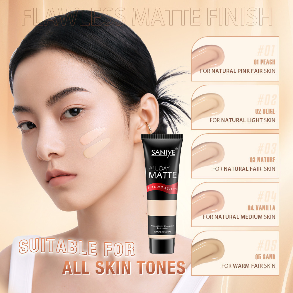 saniye all day matte foundation 30ml/alas bedak saniye all day matte foundation 30ml/alas bedak