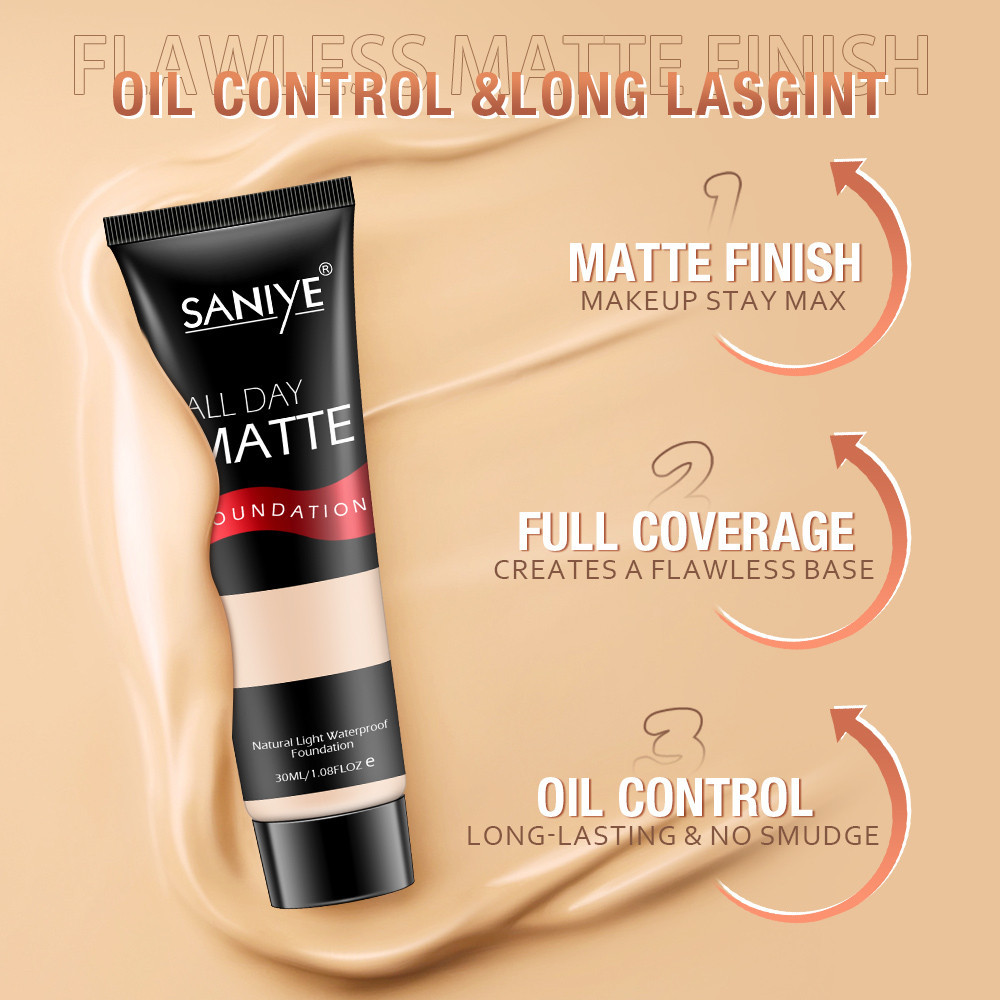 saniye all day matte foundation 30ml/alas bedak saniye all day matte foundation 30ml/alas bedak