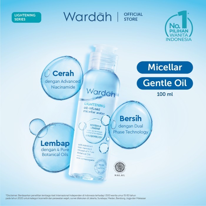 wardah lightening oil infused micellar water 100ml wardah lightening oil infused micellar water 100ml
