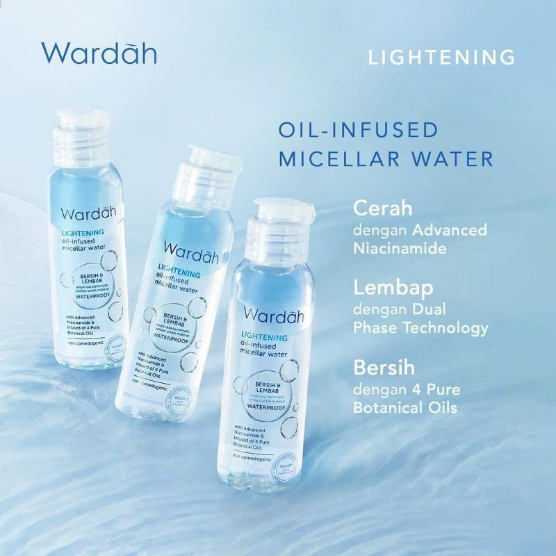 wardah lightening oil infused micellar water 100ml wardah lightening oil infused micellar water 100ml