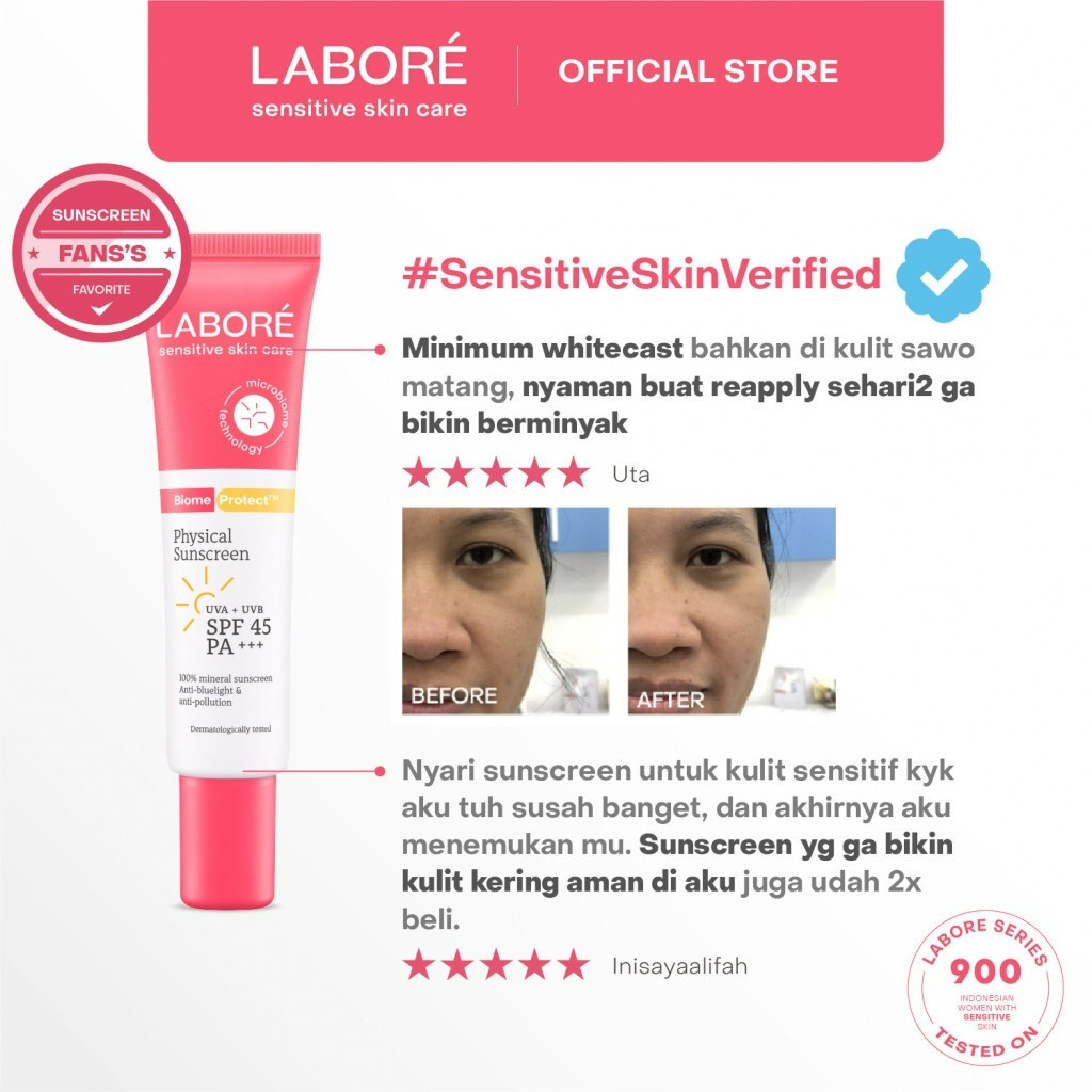 labore sensitive skincare biome protect physical sunscreen 30ml/mineral sunscreen labore sensitive skincare biome protect physical sunscreen 30ml/mineral sunscreen