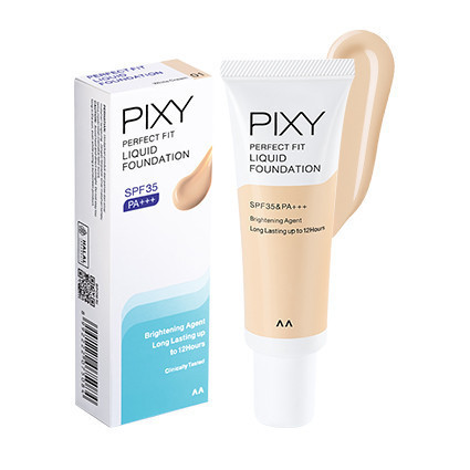 pixy perfect fit liquid foundation spf 30 pa+++ 20ml/alas bedak pixy perfect fit liquid foundation spf 30 pa+++ 20ml/alas bedak