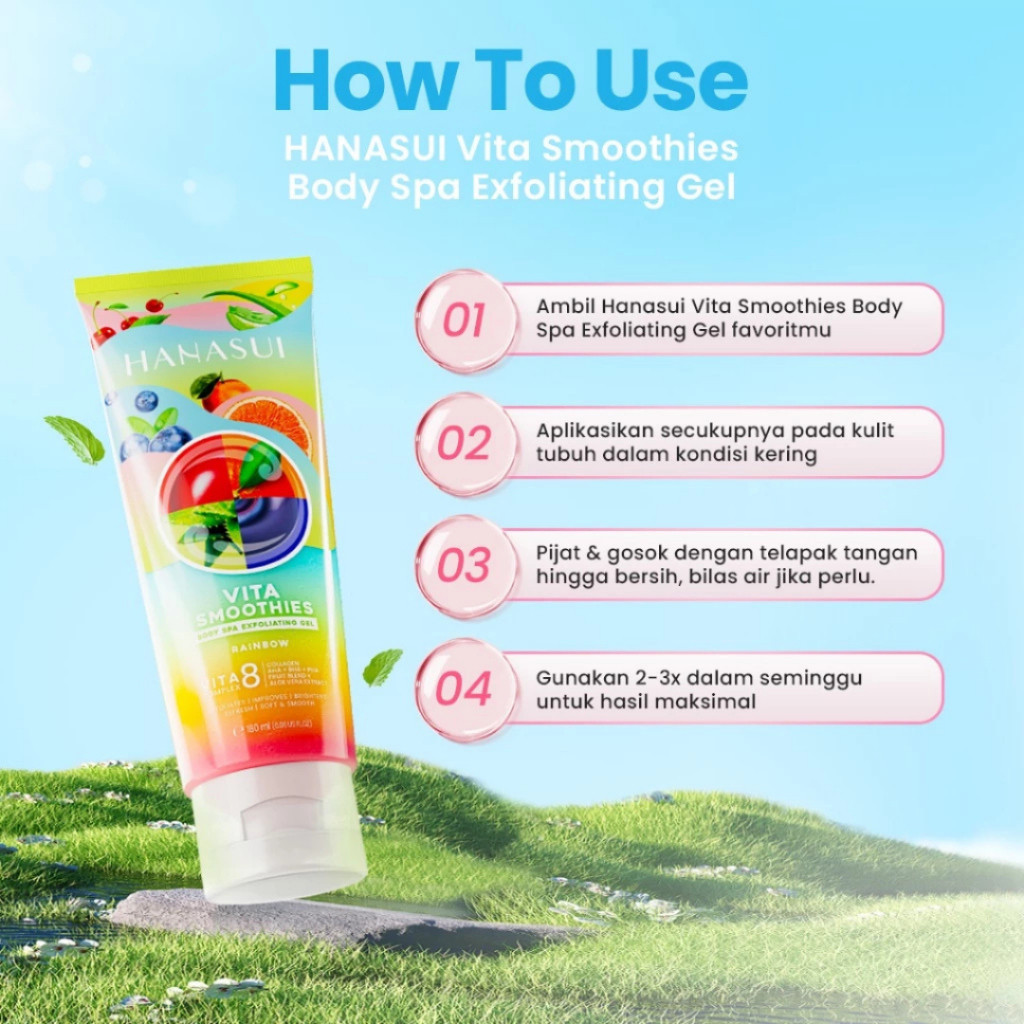 hanasui vita smoothies body spa exfoliating gel 180ml hanasui vita smoothies body spa exfoliating gel 180ml