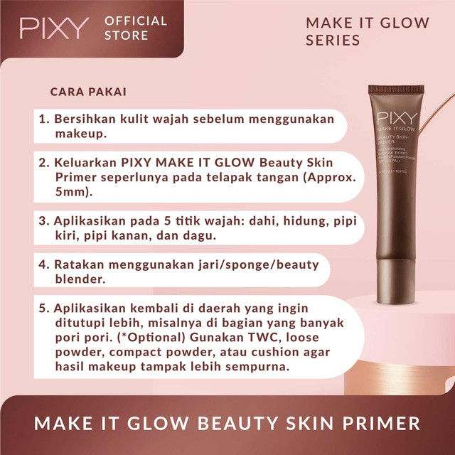 pixy make it glow skin primer spf 35 pa++ 25ml pixy make it glow skin primer spf 35 pa++ 25ml