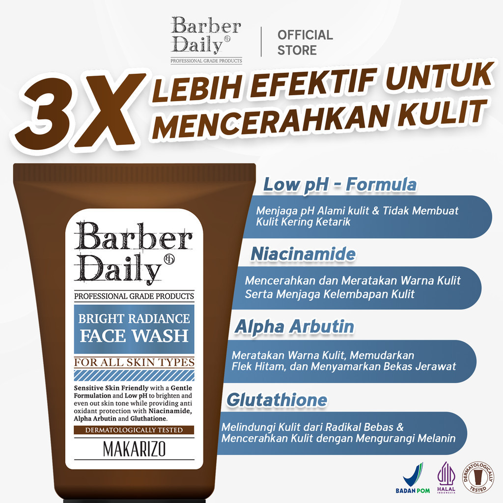barber daily bright radiance face wash 100ml barber daily bright radiance face wash 100ml