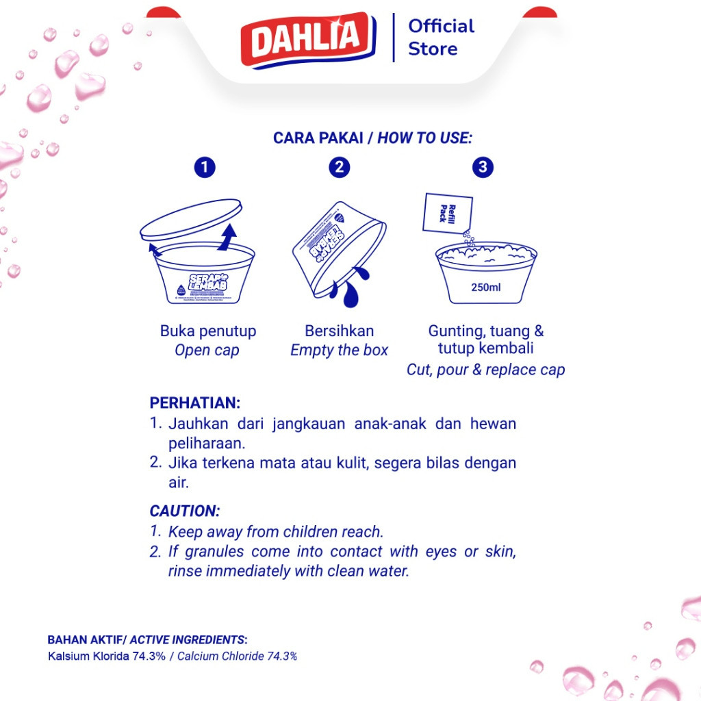 dahlia serap lembab refill 250g dahlia serap lembab refill 250g