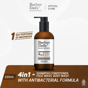 barber daily 4in1 shampoo conditioner face wash and body wash 220ml