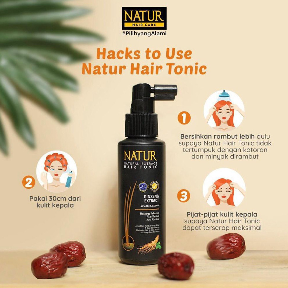 natur natural extract hair tonic 90ml/vitamin rambut natur natural extract hair tonic 90ml/vitamin rambut