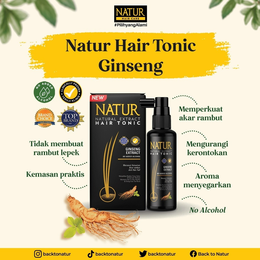 natur natural extract hair tonic 90ml/vitamin rambut natur natural extract hair tonic 90ml/vitamin rambut