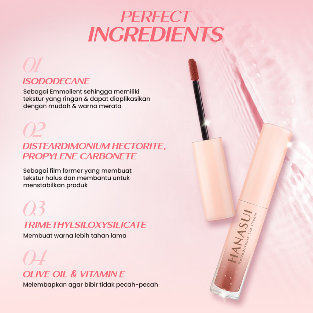 Home hanasui mattedorable lip cream 4g/lipstick/lip matte