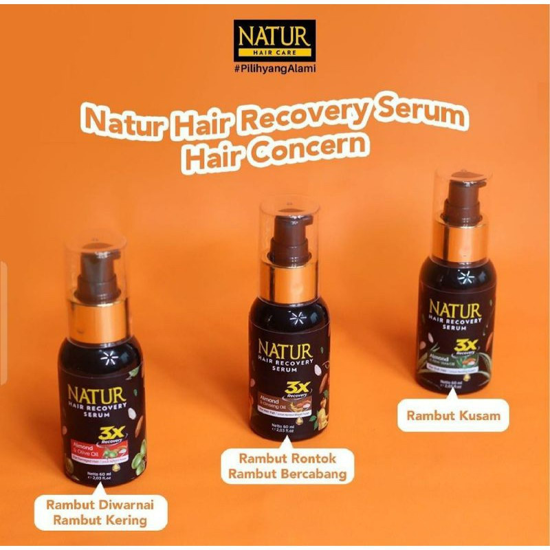 natur hair recovery serum 60ml/serum rambut natur hair recovery serum 60ml/serum rambut