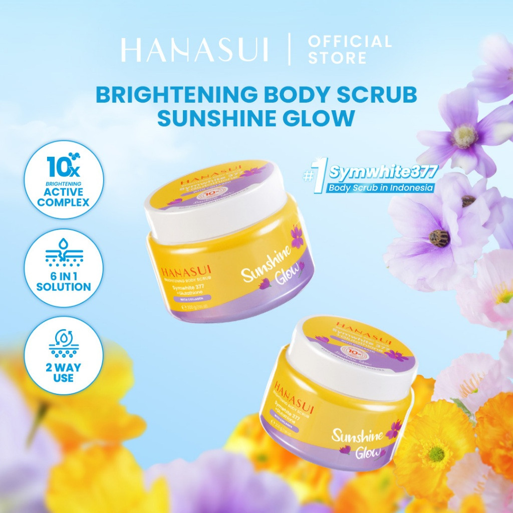 hanasui brightening body scrub 200g/lulur badan hanasui brightening body scrub 200g/lulur badan