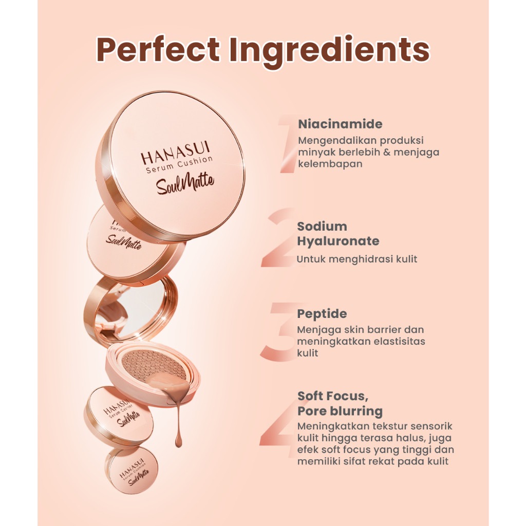 hanasui serum cushion soulmatte 15g/alas bedak hanasui serum cushion soulmatte 15g/alas bedak