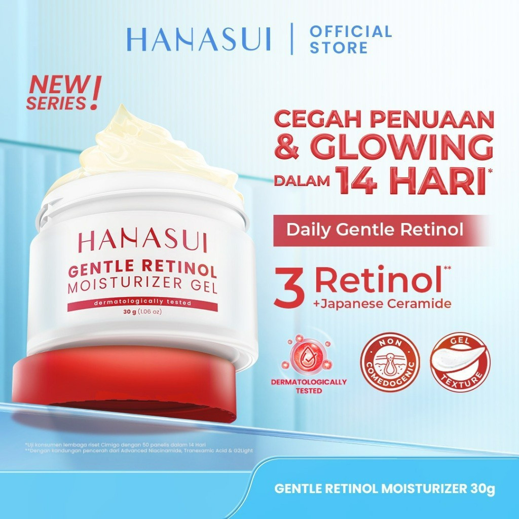 hanasui gentle retinol moisturizer gel 30g/pelembab wajah hanasui gentle retinol moisturizer gel 30g/pelembab wajah